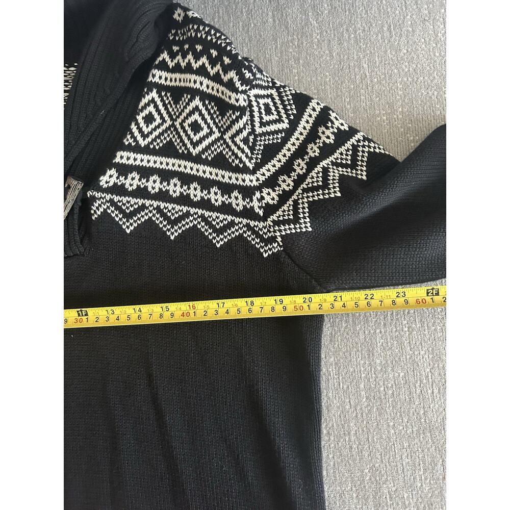 Vtg Lauren Ralph Lauren Knitted Fair Isle Sweater L Fisherman Black Nordic - Picture 8 of 12